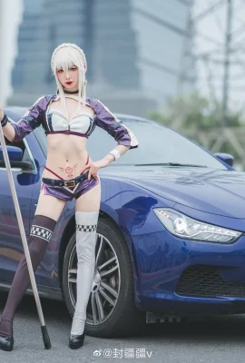 FGO Artoria Pendragon Black Gun Racing Girl-Fan @fenjiangjiangv (9 Fotos)