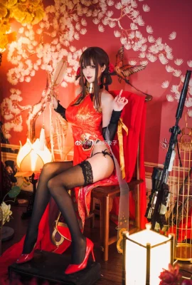 Girls Frontline DSR-50 Red Peony Cheongsam@Black Magician Yakko (9 Fotos)