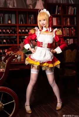 Fate/GrandOrder Nero Claudius Fan Maid@Green Eggplant Nasu (9 Fotos)