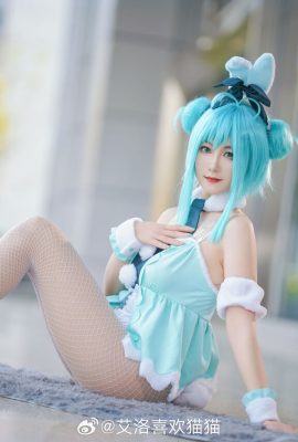 (Eroh mag Katzen) Hatsune Miku Hasenmädchenfigur wie Cosplay