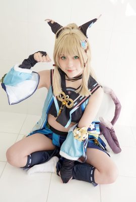 W Rasierte Muschi, mit Motorradlotion bedeckt, Cosplay-Sex 3P (Hara〇 Kirara & Naheeda)
