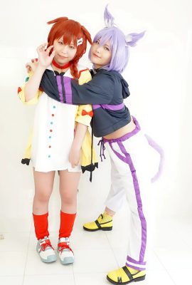 Ein lesbisches Duo mit rasierter Muschi wird mit ihrem extrem dicken Schwanz Harem 3P (Holo Eve Okayu Tasumata & Korone Inugami) geil