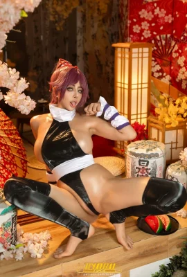 Japanisches sexy Mädchen vonoru-yorichi Thema Privat sexy schwarze Sex-Sex-Jumpsuit mit schwarzen Strümpfen, um dem heißen Körper verlockend Foto 69p zu zeigen